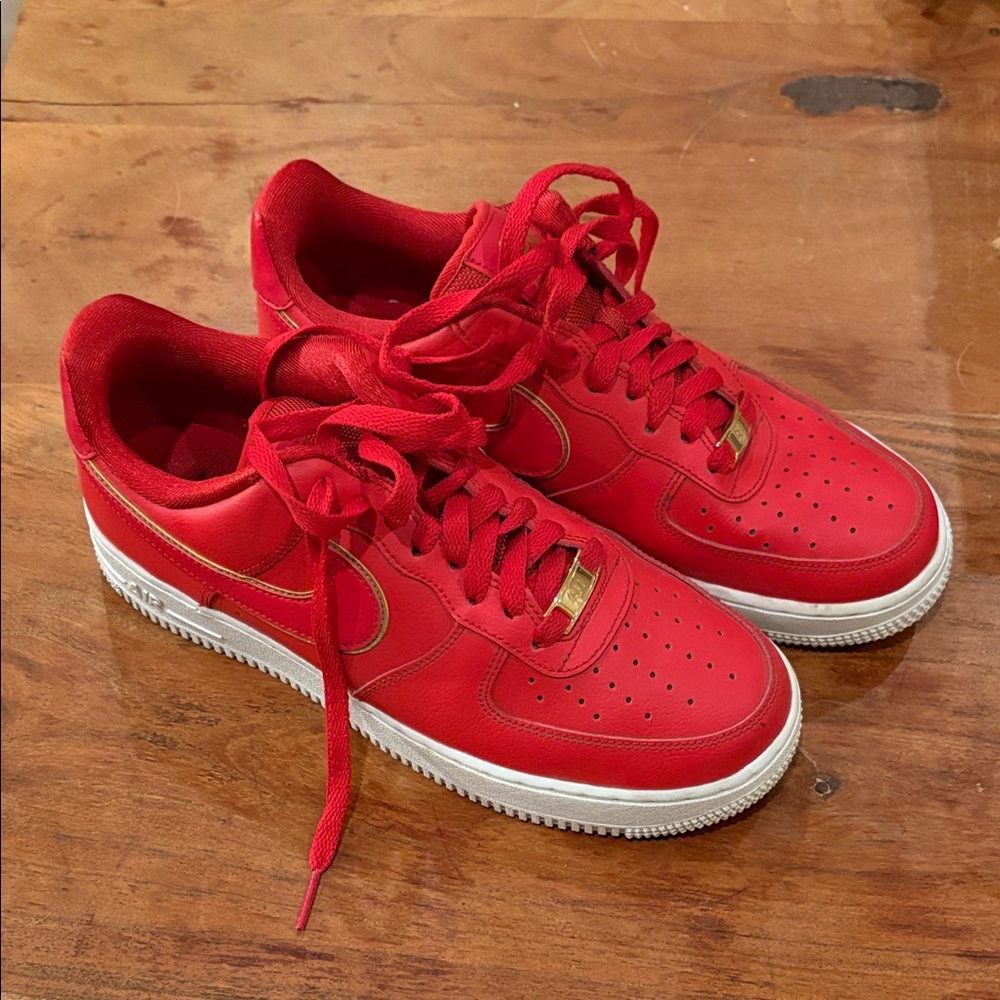 Nike Airforce 1 Red and Gold